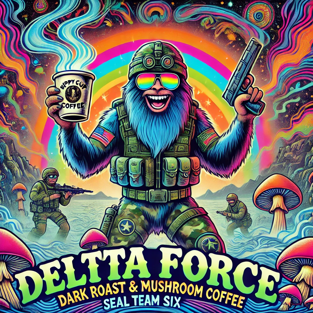 12oz of Delta Force Dark Roast Mushroom Coffee. Free shipping on 2